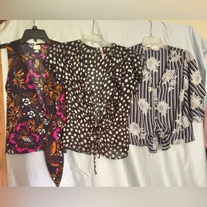 3 Tops XS-S See Tags Light Summer Blouses